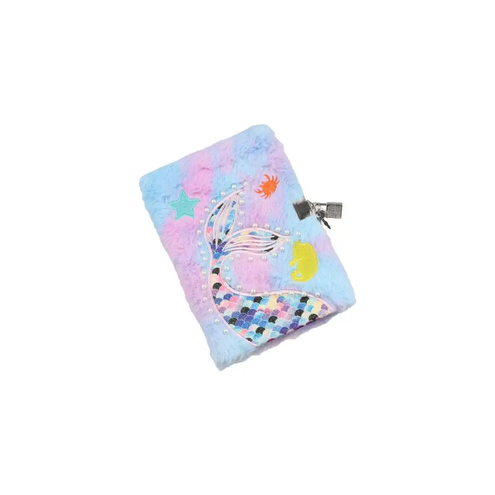 Diary Note Pad Plush Locked A5 Notebook Journal Book Hand Account Fish Tail Furry Notepad Daily Planner Scrapbooking