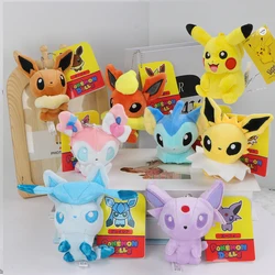 Pokemon Eevee Family breloki wisiorek pluszowa zabawka Glaceon Vaporeo Sylveon Espeon Flareon śliczne Anime wypchana lalka prezent urodzinowy