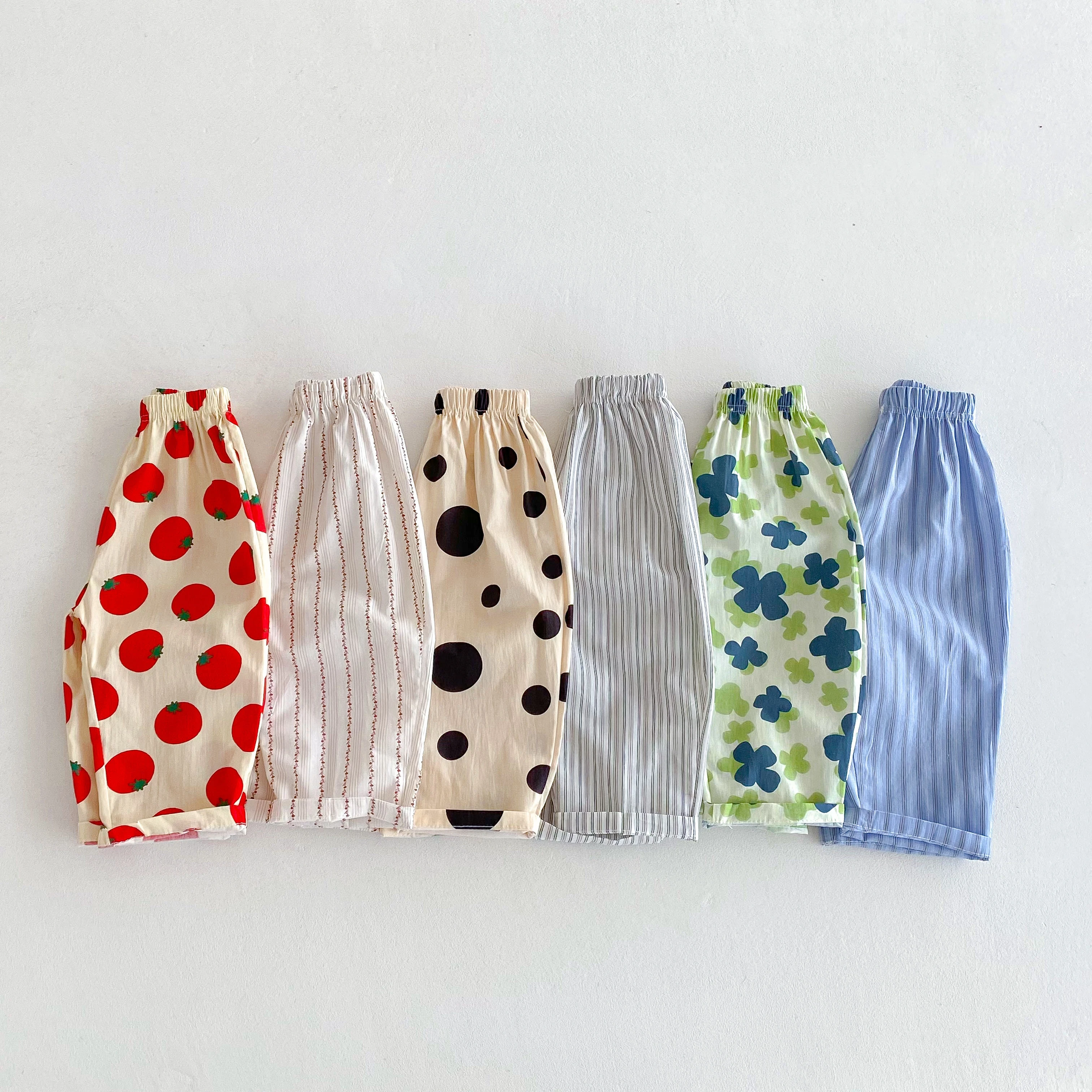 Kids Cartoon Printed Pants New Design Trousers Summer Clothes Full Print Pants Outer Wear 1-7Years Old Child Simple Trousers