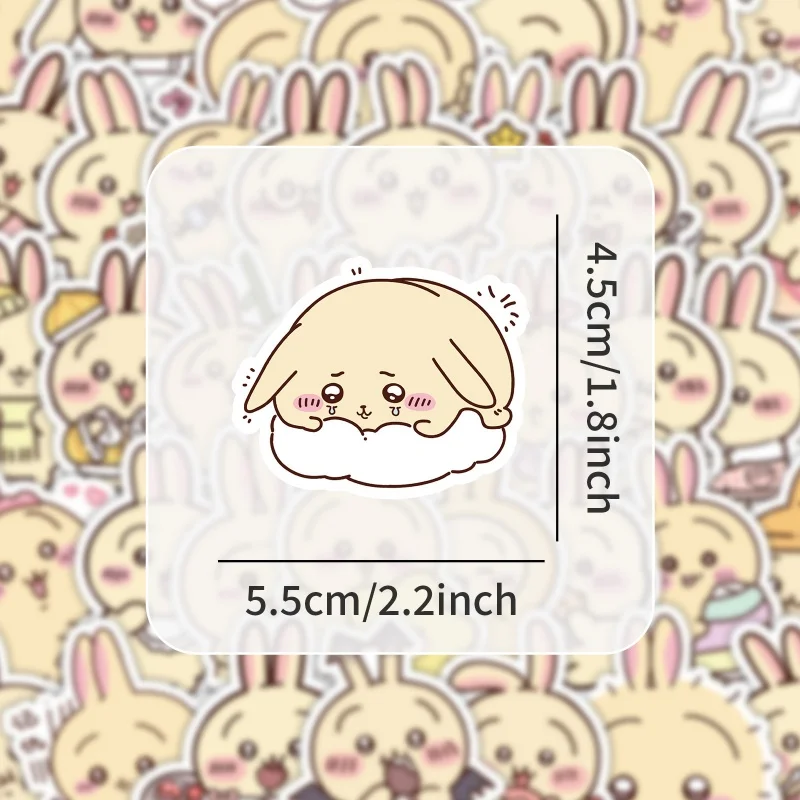 60pcs Cute Chiikawa USAGI Stickers Pack Decorative Scrapbook Laptop Phone Case Water Bottleうさぎ Cartoon Stickers DIY Kids G view 2