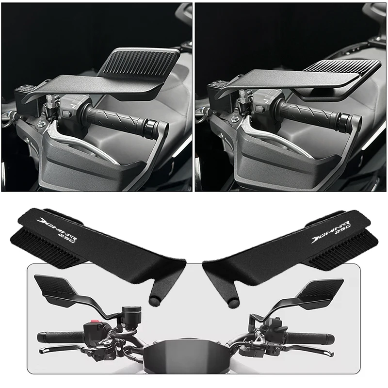 Universal Motorcycle Mirror Fixed Wind Wing side Rearview Reversing mirror For Bajaj Dominar 250 400 Pulsar Dominar400 2017-2024