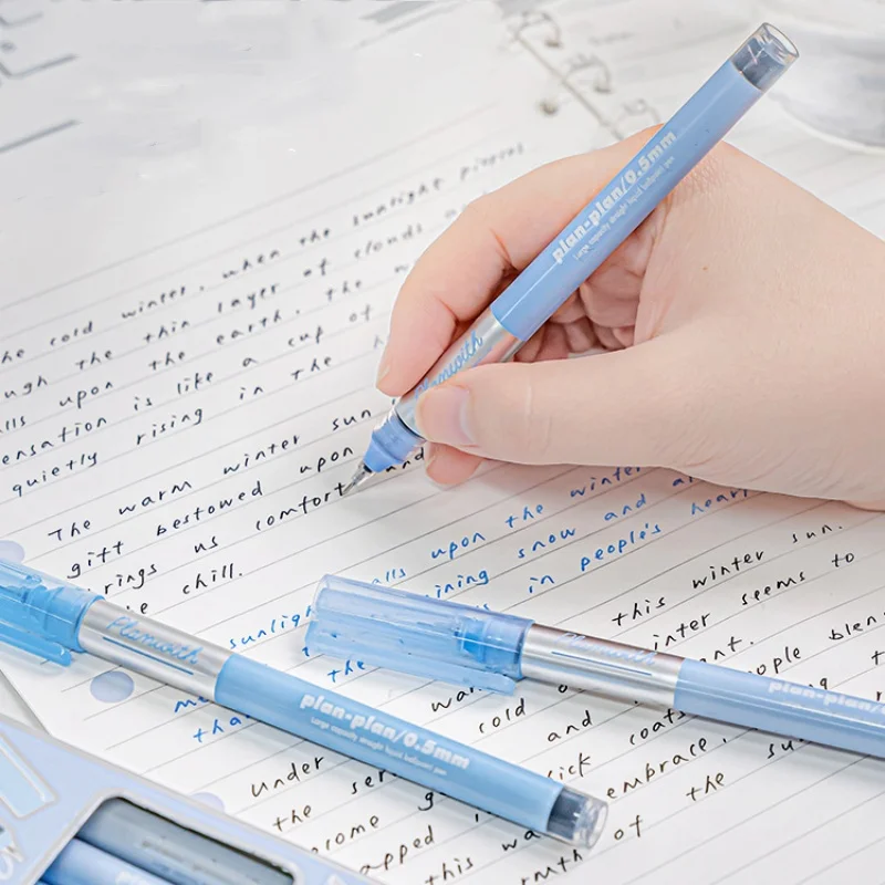 

5pcs/set INS Simplicity Gel Pen for Student Smooth Korean Gel Pen 0.5mm Black Ink Writing Pen for Homework Back To School