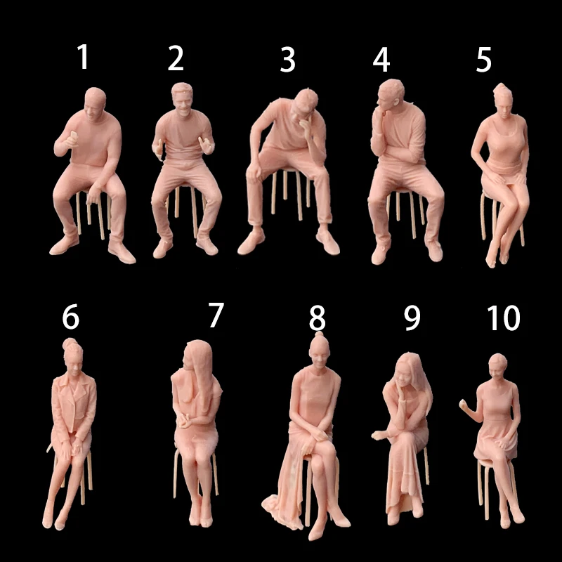 Figura 1:64 posición sentada miniatura 1/43 hombre mujer sentarse y chat modelo de resina Kit de modelismo necesita ser coloreado por usted mismo