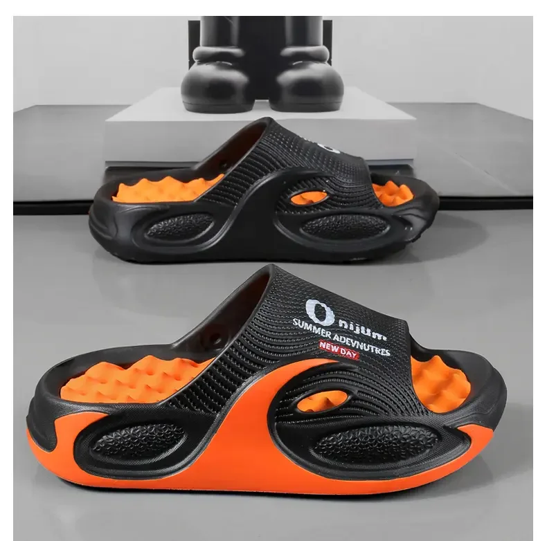 Sommer-Outdoor-Bekleidung für Damen und Herren: Dickbesohlte, geruchsabweisende und rutschfeste Herren-Slipper, Zweifach-Tragbare Strand-Sandalen und -Slipper – Detail 11