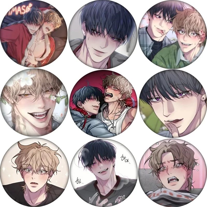 

58MM Korean BL Manhwa Reluctant Encounters Cosplay Badge Anime Brooch Pin Accessories For Clothes Backpack Decoration gift