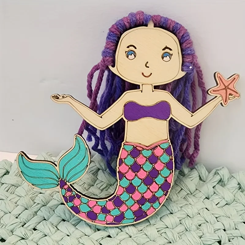 

Набор для творчества из деревянных заготовок в виде русалок - заготовки в виде русалок, подходят для дней рождения, летних лагерей и магазинов подарков, украшения ручной работы