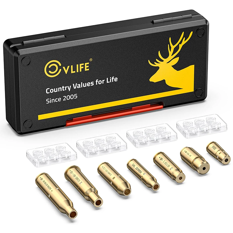 CVLIFE – alésage Laser rouge, pour calibre Cal.223/5.56MM/9MM/7.62X39MM/30-30/30-06/.243/308/.45acp avec piles