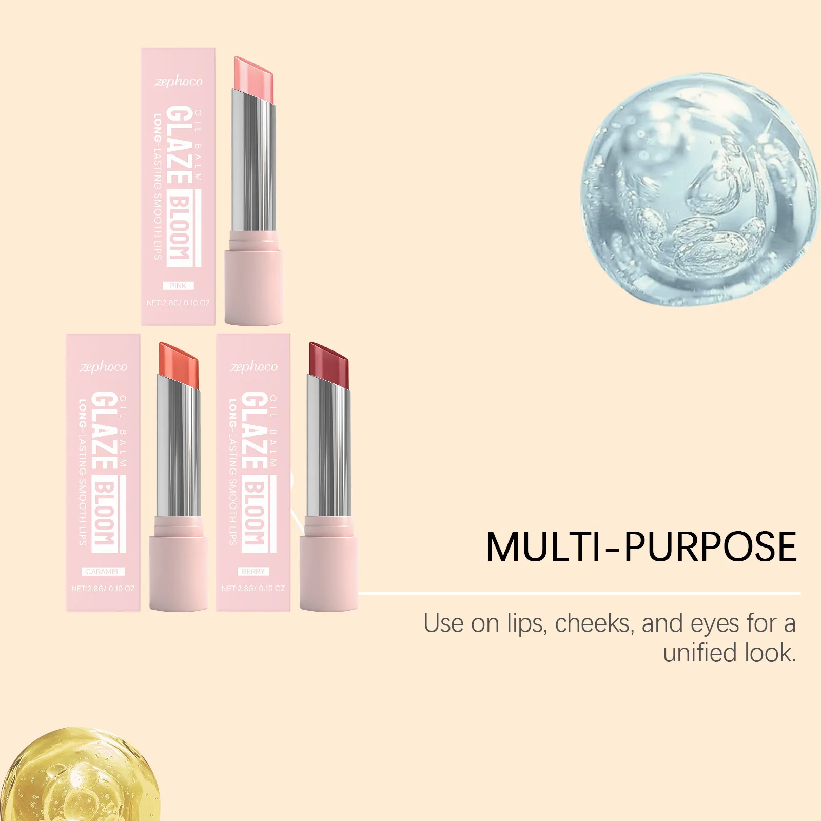 3 cores brilho labial suavizante hidratante bálsamo labial à prova dsweatágua sweatproof não desbota batom rosa baixo brilho maquiagem portátil