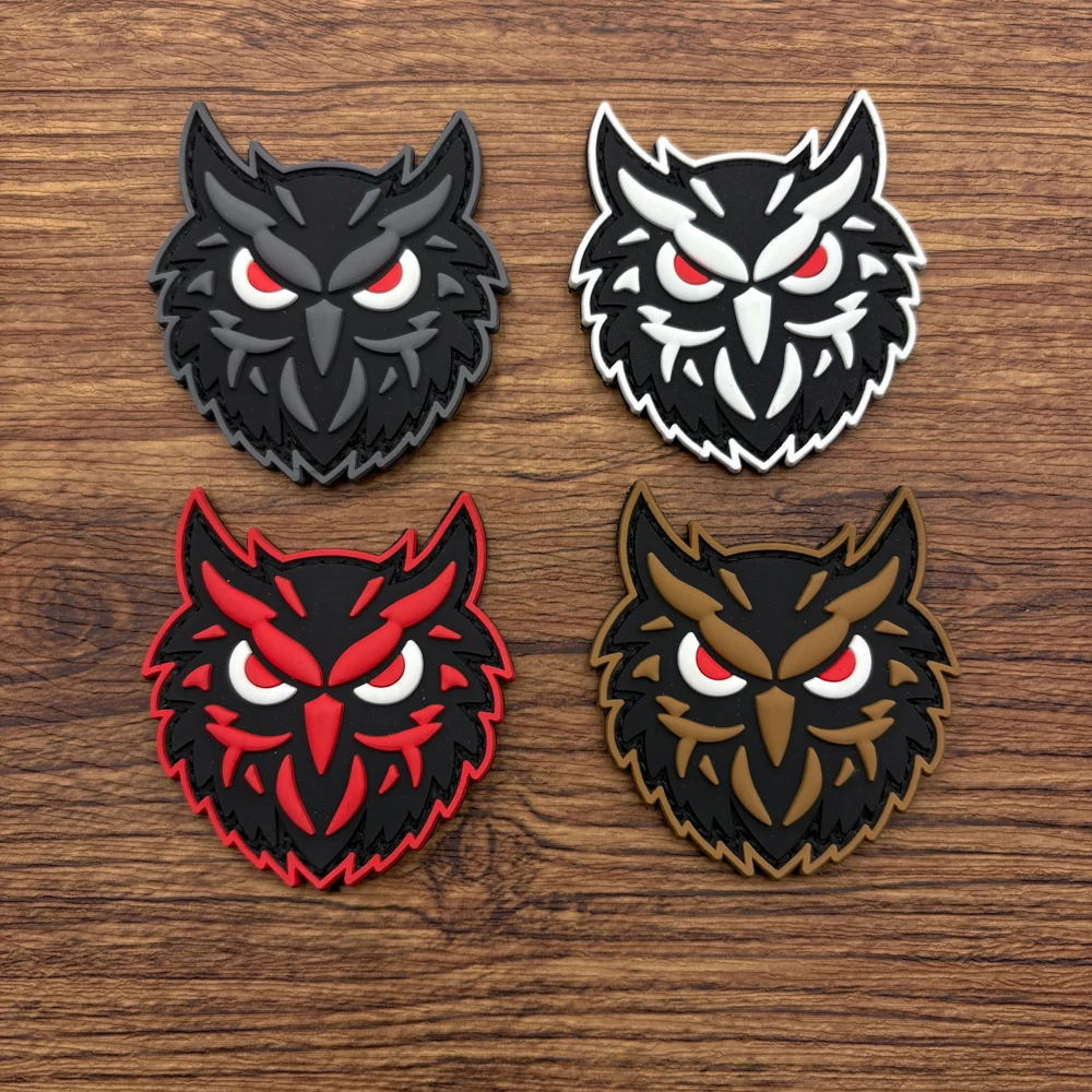 

Наклейка из ПВХ с рисунком совы, нашивка на мораль, нашивка со светящимся в темноте, используется для нарукавных повязок, рюкзаков и тактических жилетов, нашивка для украшения одежды, вышивка из мягкой резины