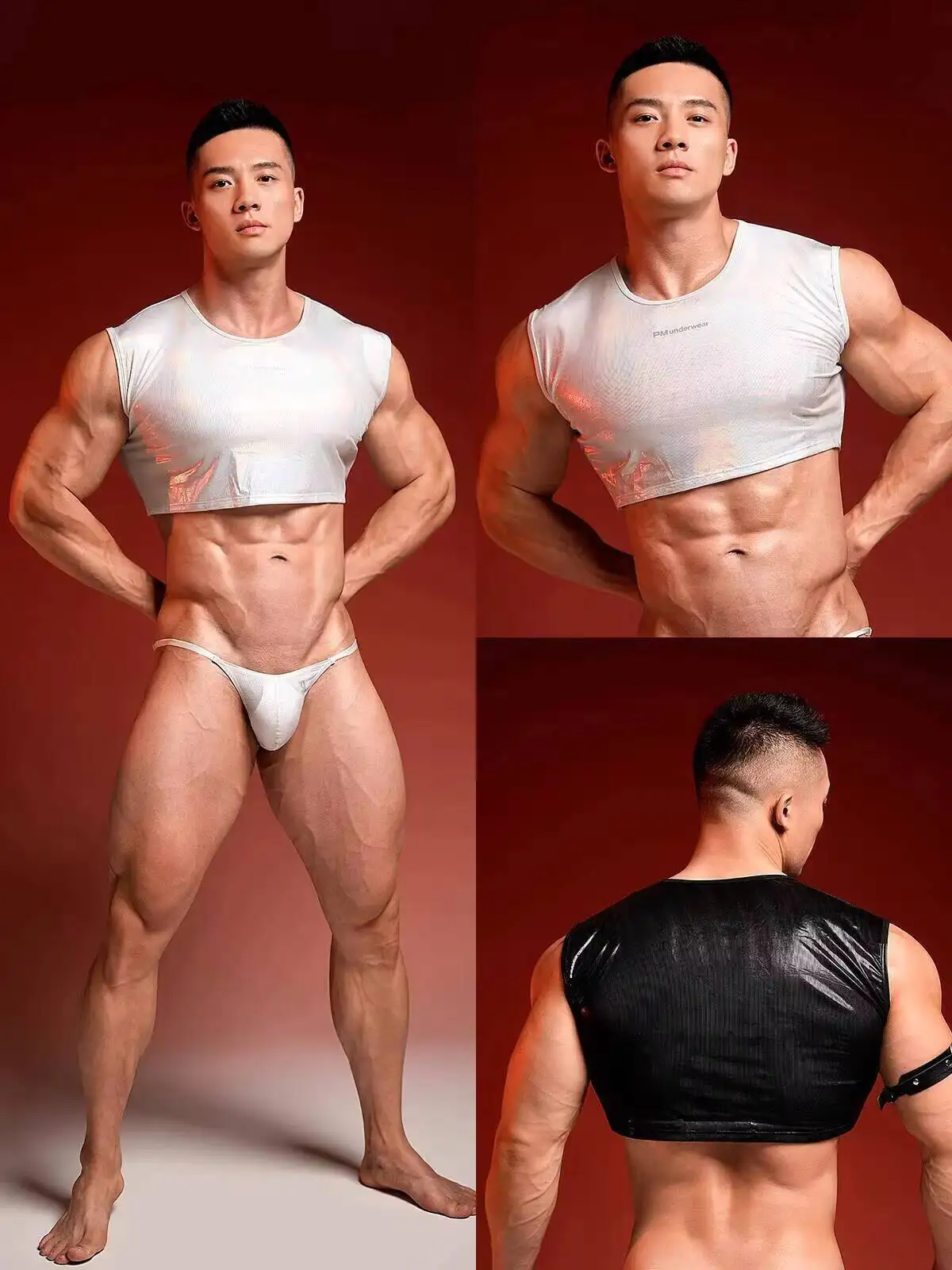 No Gift Box Summer shiny men short mini tank top Sexy plus size dance party club short t shirt vest