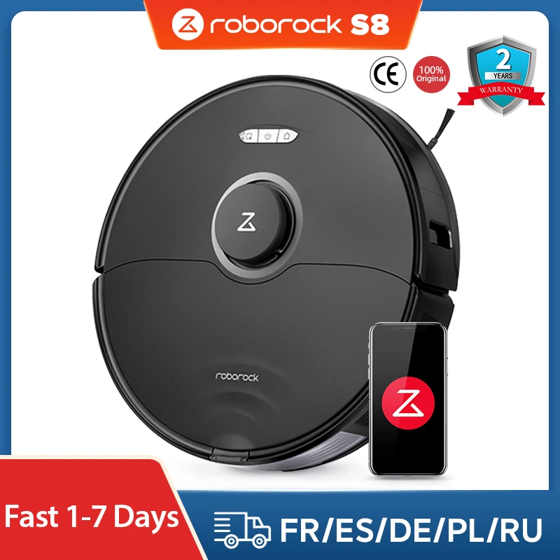 【สีดำ】หุ่นยนต์ดูดฝุ่น S8 roborock ทุกรุ่น2023ใหม่