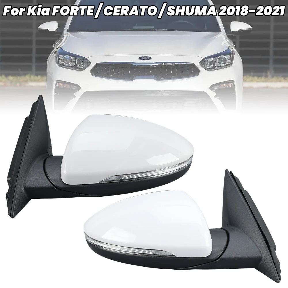 10 Pins Side Rearview Mirror Assembly for Kia FORTE CERATO SHUMA 2018-2021 Left and Right Mirror Light Blind Spot Accessories