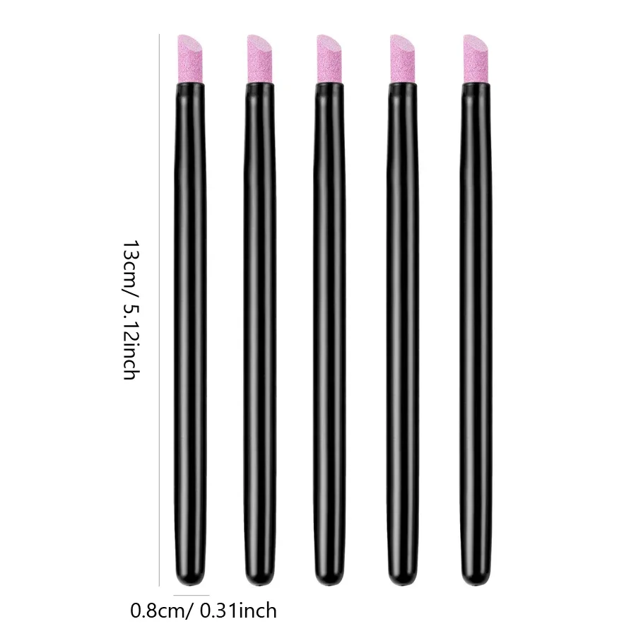 5 قطع من قلم طحن الكوارتز المحمول للعناية بالأظافر، أدوات مانيكير للبشرة الميتة وعصي إزالة طلاء الجلد والجل #6
