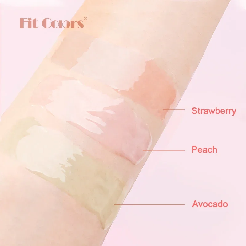 Óleo labial hidratante de frutas com ácido hialurônico desbota linhas labiais transparente brilho de água esmalte efeito espelho duradouro