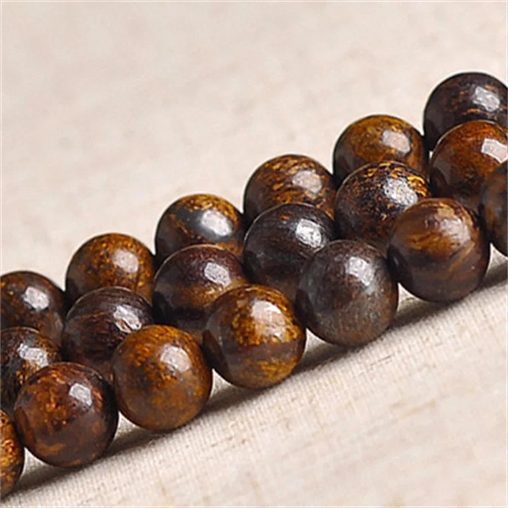 4-12mm Round Beads for Jewelry Making Natural Stone Bronze Colored Spacer DIY Women Necklace Bracelet Charm Beading Accessories