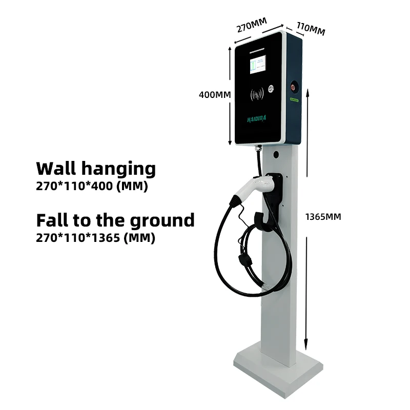 Wall-Mounted AC EV Charging Station-New Sheet Metal Enclosure 3.5kW-14kW Type 2 Charger IP55 Waterproof For Commercial