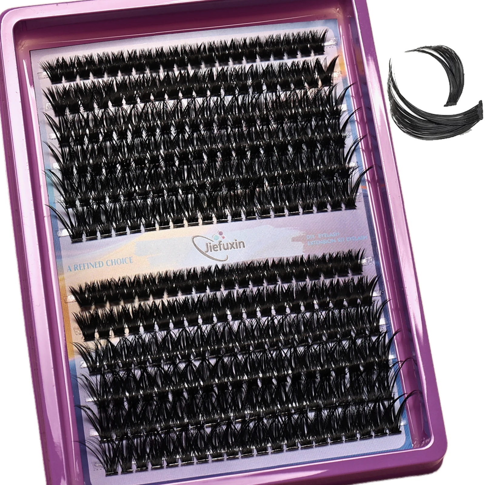 Manga Cluster Lashes D-Curl Flauschige Einzelwimpernverlängerungen DIY Selbstklebende Natürliche Falsche Wimpern für Anfänger Tägliches Make-up – Detail 2