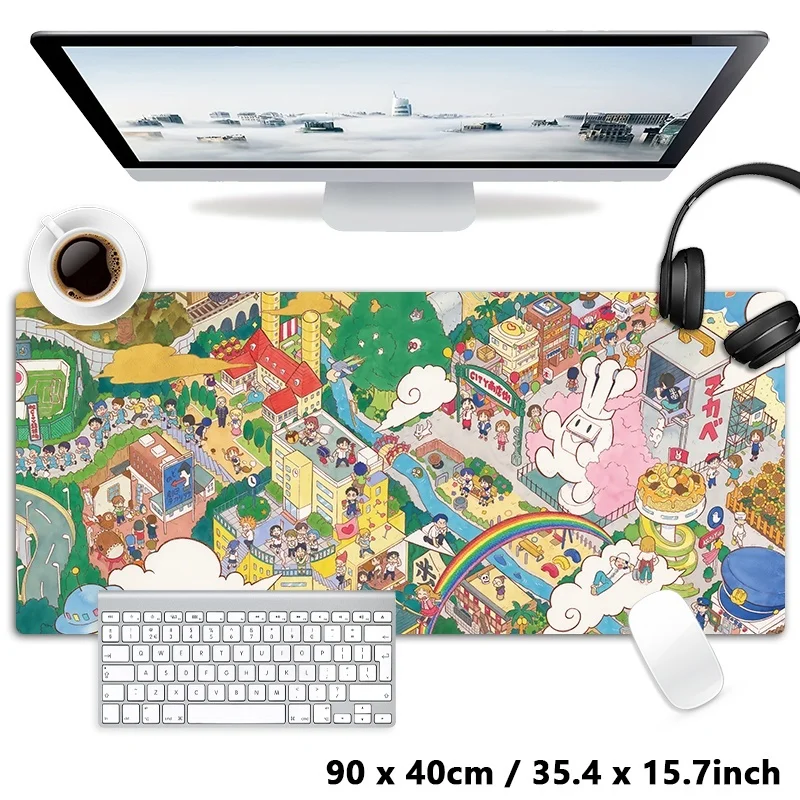 CITY THE ANIMATION Anime-Peripheriegeräte Minami Kumori Mitori Niikura Izumi Wako Mauspad in mehreren Größen, übergroße Tastatur-Schreibtischunterlage