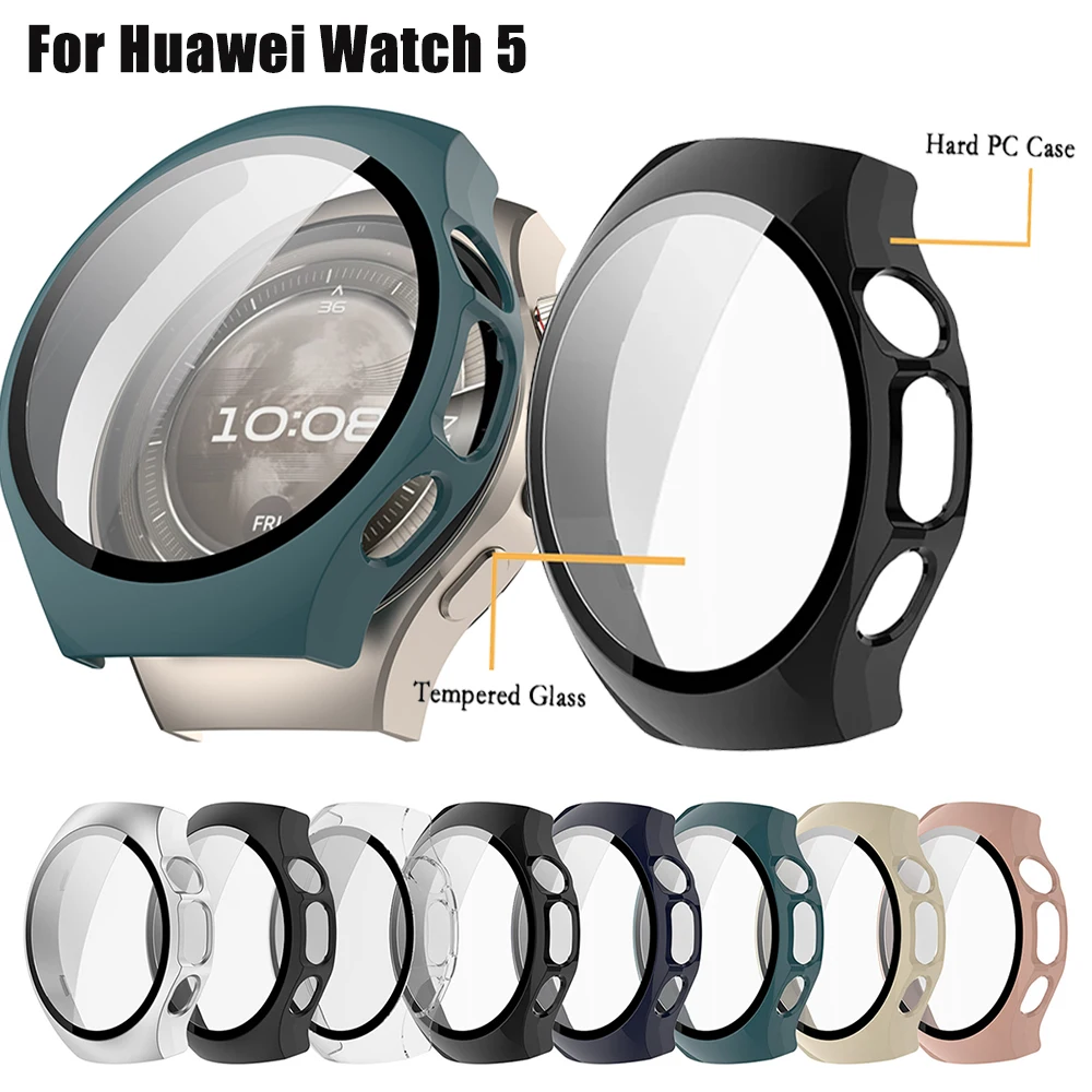 Для Huawei Watch 5, 42/46 мм, защитный корпус с экраном, защитная пленка из закаленного стекла, украшение для часов Huawei Watch 5
