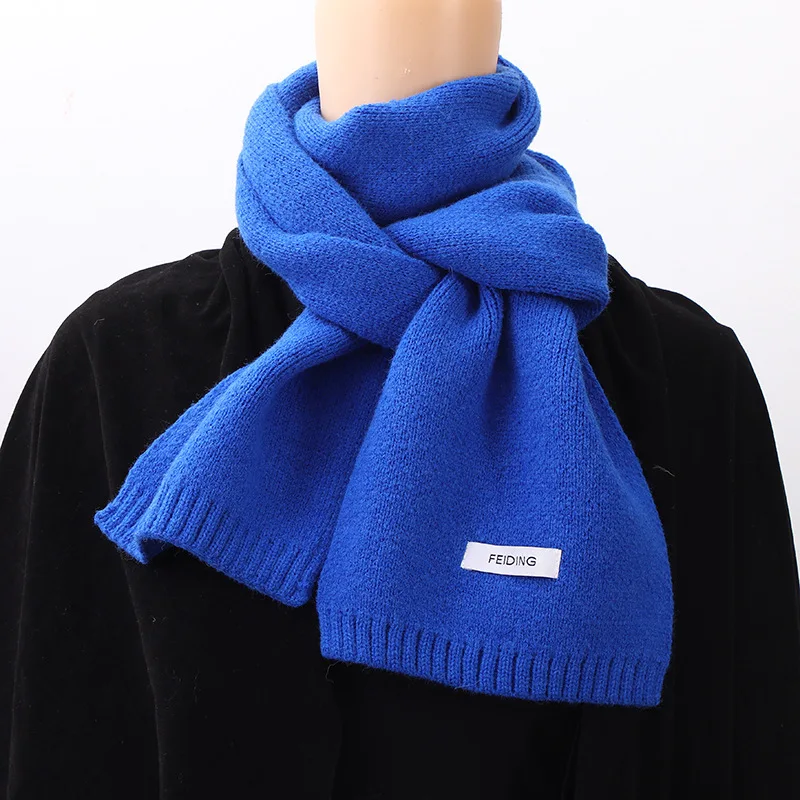 Scarf for Women 2024 New Korean Version Winter Ins Style Solid Color Knitted Warm and Versatile Student Winter Scarf