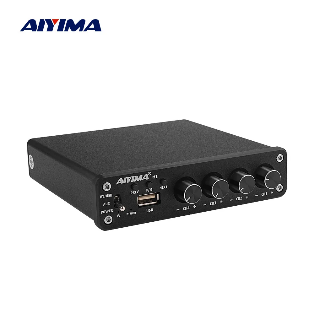 AIYIMA 5.0 BT Sound Amplifier TPA3116D2 HiFi Amplifiers 4 Channel 50Wx4 Home Theater Speaker Amplificador Audio Power Amp