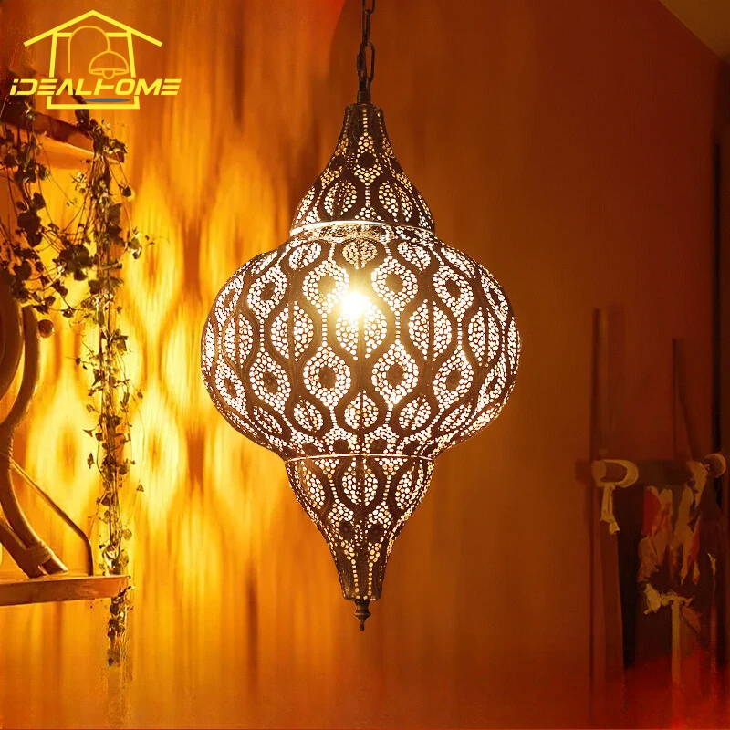 

Morocco Exotic Southeast Asia Industrial Arabian Pendant Lights LED E27 Vintage Hanging Lamp Restaurant Coffee Bar Hotel Club