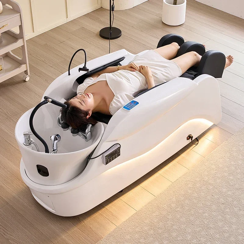 Luxury electric massage shampoo bed constant temperature water cycle hair care fumigation beauty barber salon salon equipment