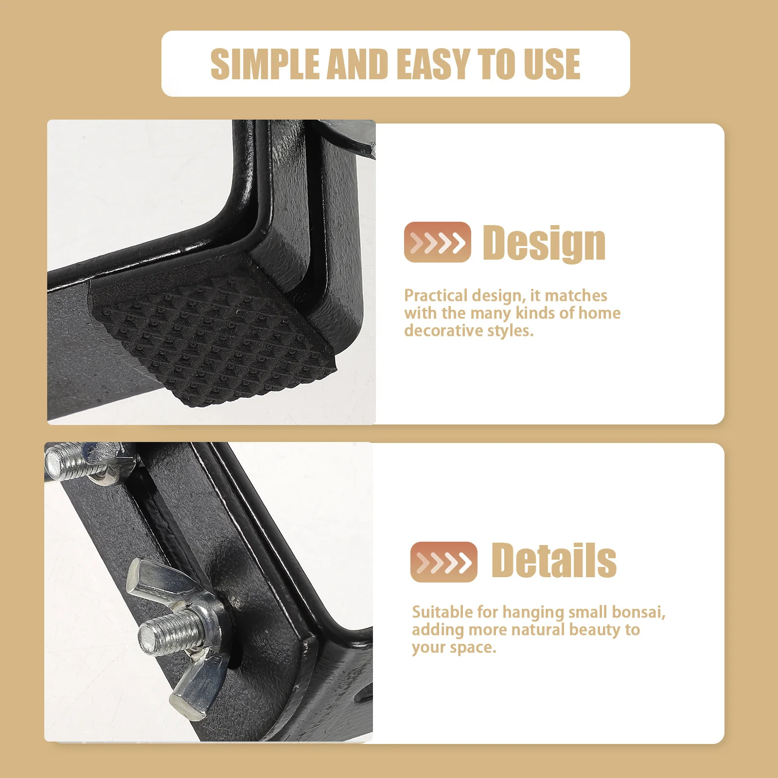 2 قطعة الثقيلة Wroughtiron اناء للزهور قوس قابل للتعديل حامل زارع للمنزل حديقة شرفة درابزين اناء للزهور قوس #2