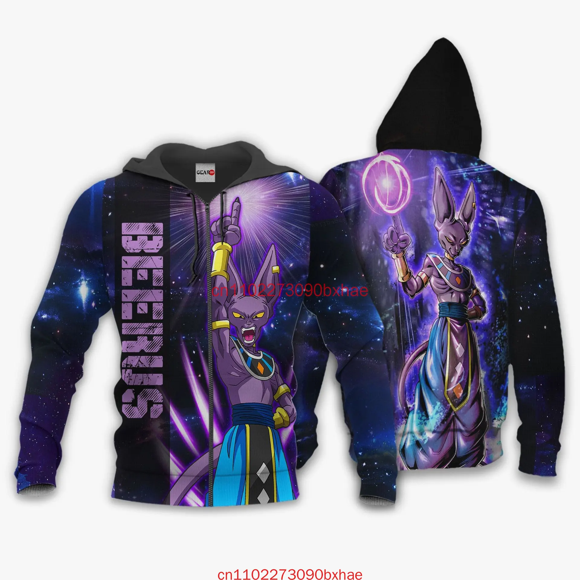 

Рождественская новая толстовка с капюшоном Beerus с 3D принтом японского аниме Dragon Ball крутые уличные мужские и женские толстовки