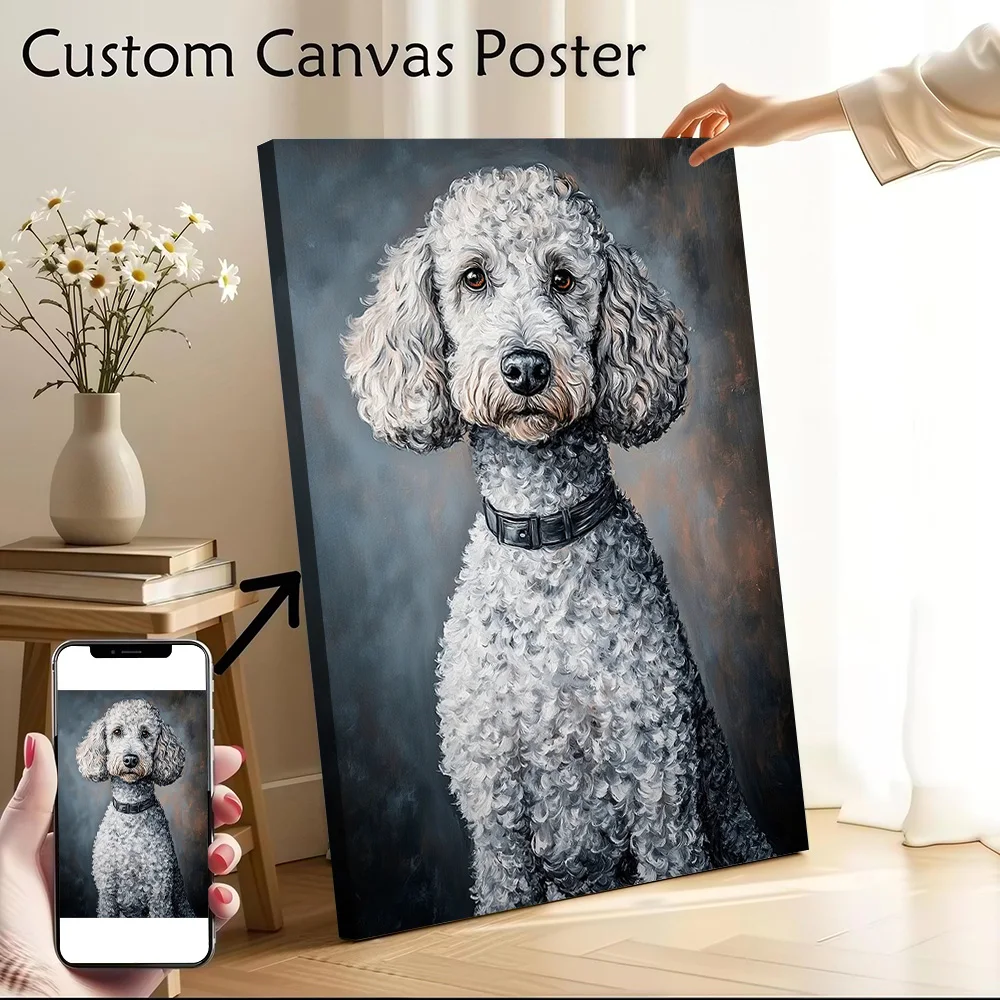 Poodle Portrait Painting Canvas Print Perfect Gift for Fans Lovers Personalized Wall Art Poster for Decoration Living Room Mural