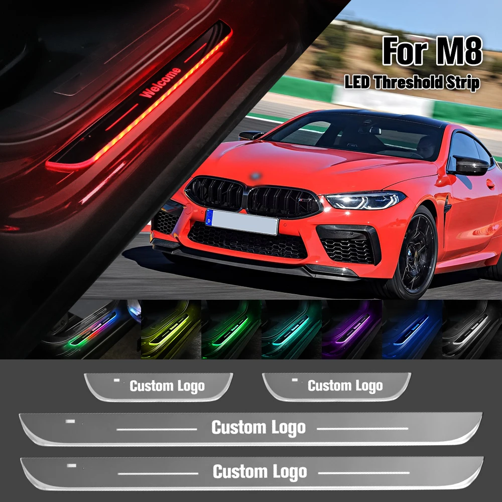 

For BMW M8 M850I 2019-2023 Car Door Sill Light Customized Logo LED 2020 2021 2022 Welcome Threshold Pedal Lamp Accessories