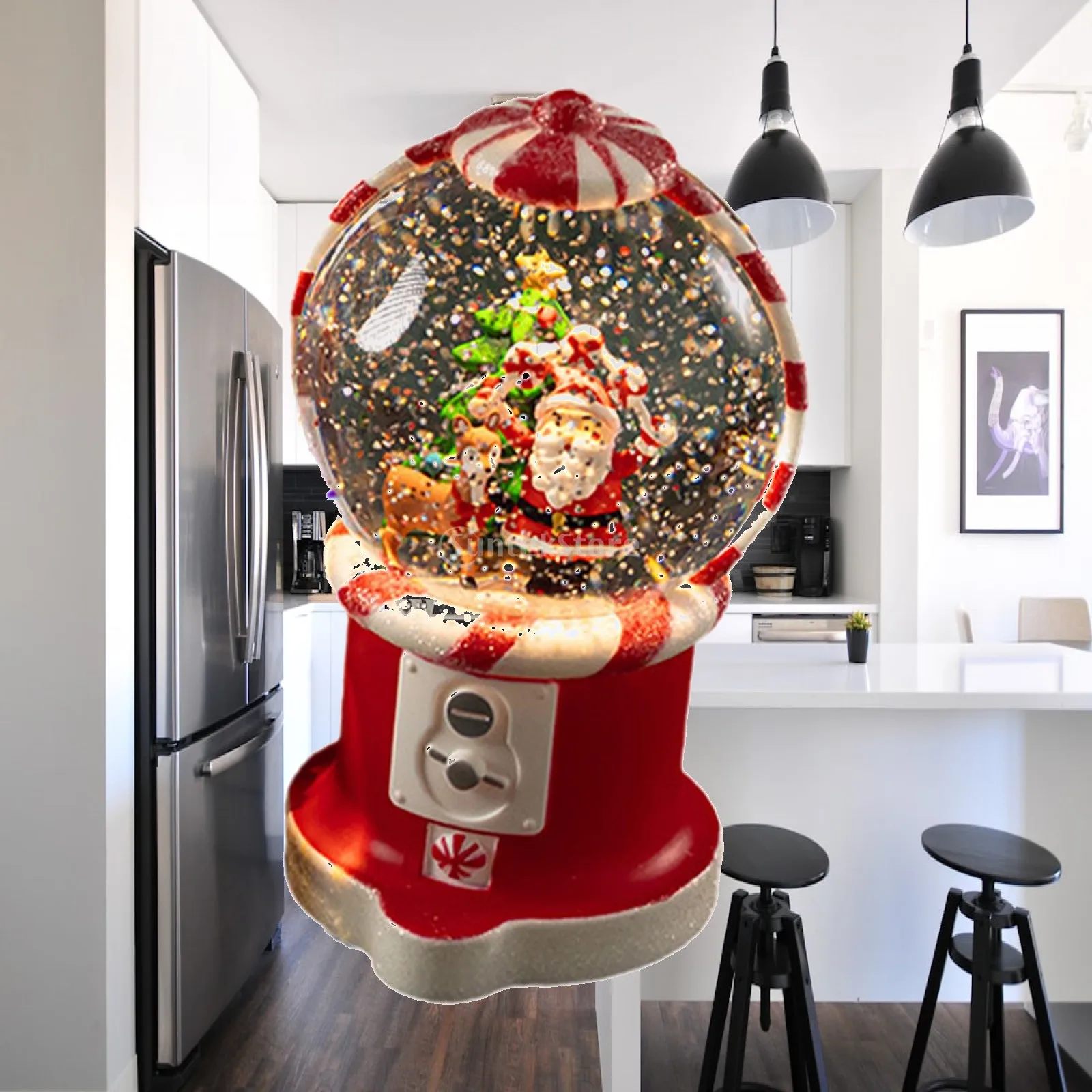 Christmas Musical Snow Globe Collectible Craft Tabletop Decoration Musical Lantern for Entrance Bedroom Cabinet Office Shelf