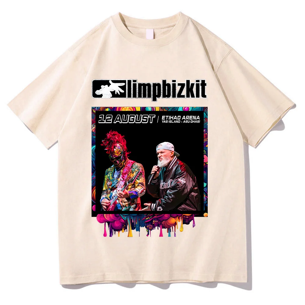تي شيرت Limp Bizkit Big Bounce Party 2026 تي شيرت عصري عتيق ملابس الشارع الشهير قطن قصير عيد الميلاد غير رسمي للرجال والنساء ملابس هاراجوكو مسلية #5
