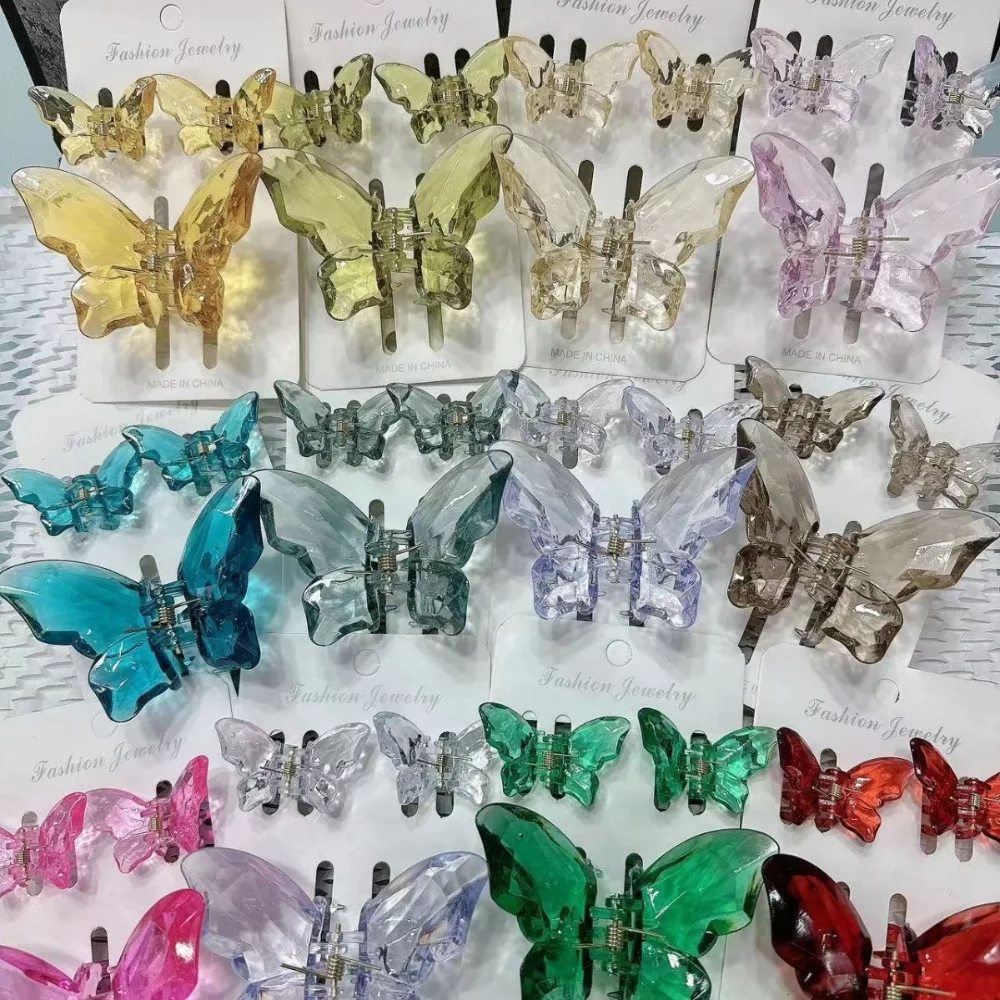 

3Pcs/Set Hot 2 Sizes Butterfly Clamp Colorful Durable Hairpin Waterproof Plastic Side Clip Gifts