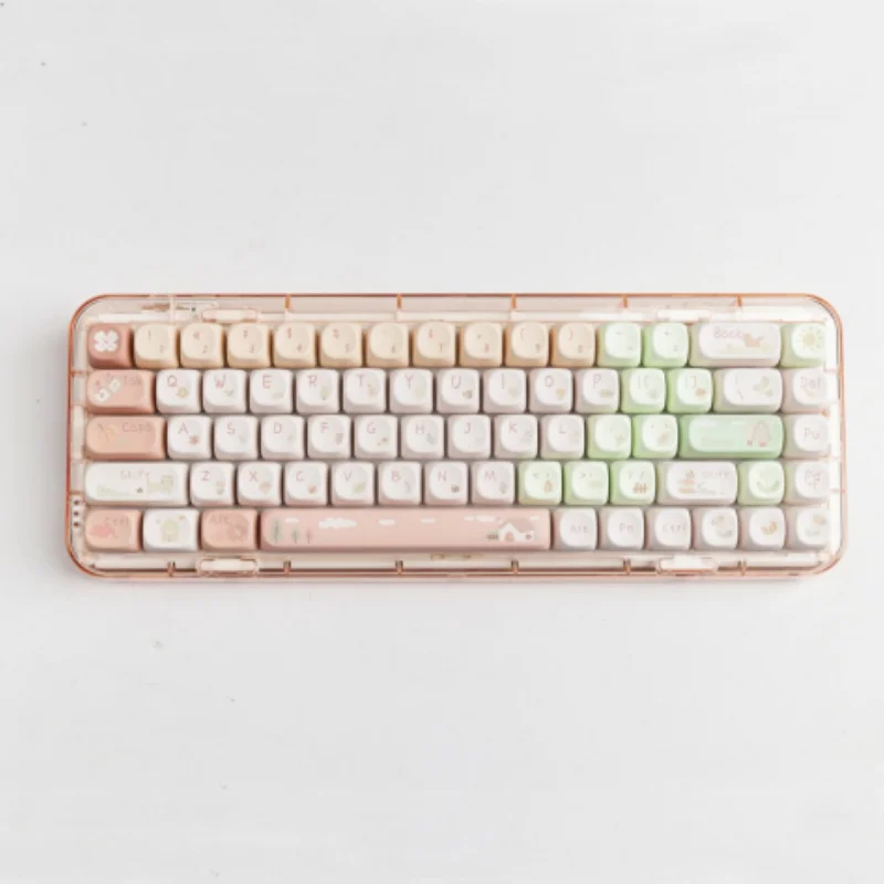 

141 Keys Forest Cabin Key Cap MOA Profile PBT Sublimated Personalized Key Caps for Cherry MX Switch Game Mechanical Keyboard