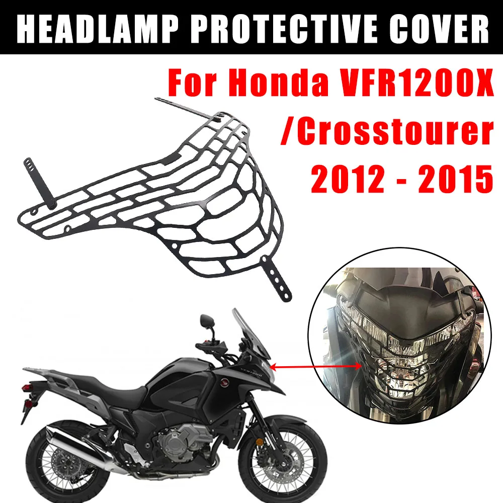 

NEW For Honda VFR1200X / Crosstourer 2012-2015Motorcycle Headlamp Protective Grille Protective Cover Black Grille Accessory