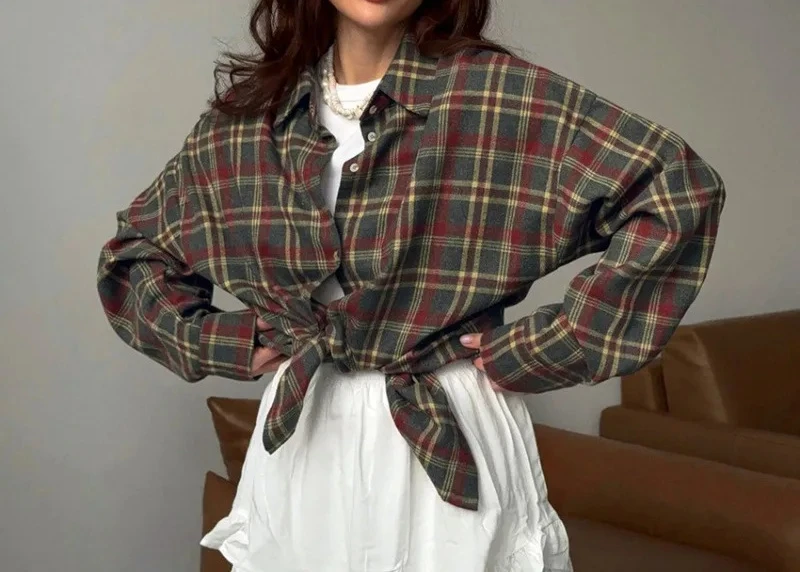 

Retro Long Sve Women's irt Casual Thiened Polyester Spring Summer Faion Ladies' Top Quali Chinese Clothing