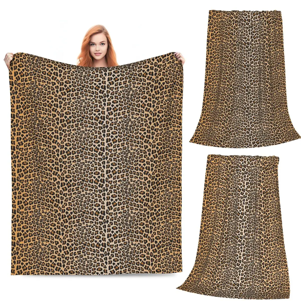 

Leopard Print Blanket Flannel Sofa Throw Blanket Portable Throw Blankets for Couch Bedding Outdoor Throws Bedspread Quilt