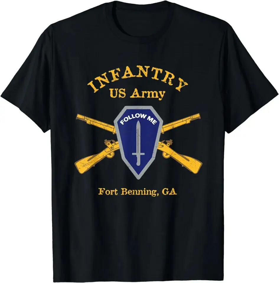 New Infantry US Army Fort Benning GA Funny T-Shirt USA Tee Size S-5XL