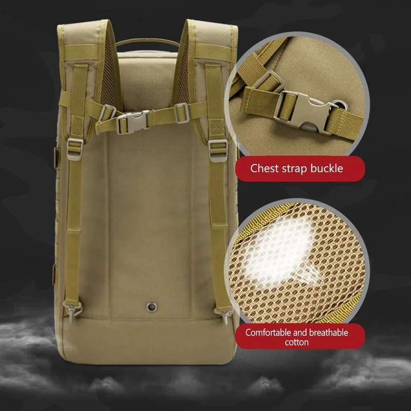 Imagem -04 - Mochila de Viagem Impermeável Caminhadas Mochila Acampamento ao ar Livre Movendo Bolsa Escalada Molle Sistema Durável Grande 50l