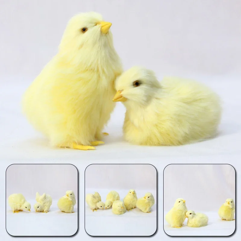 Easter Realistic Chick Decoration Plush Chick Figurine Simulation Chick for Kids DIY Miniature Chicken Garden Home Ornament