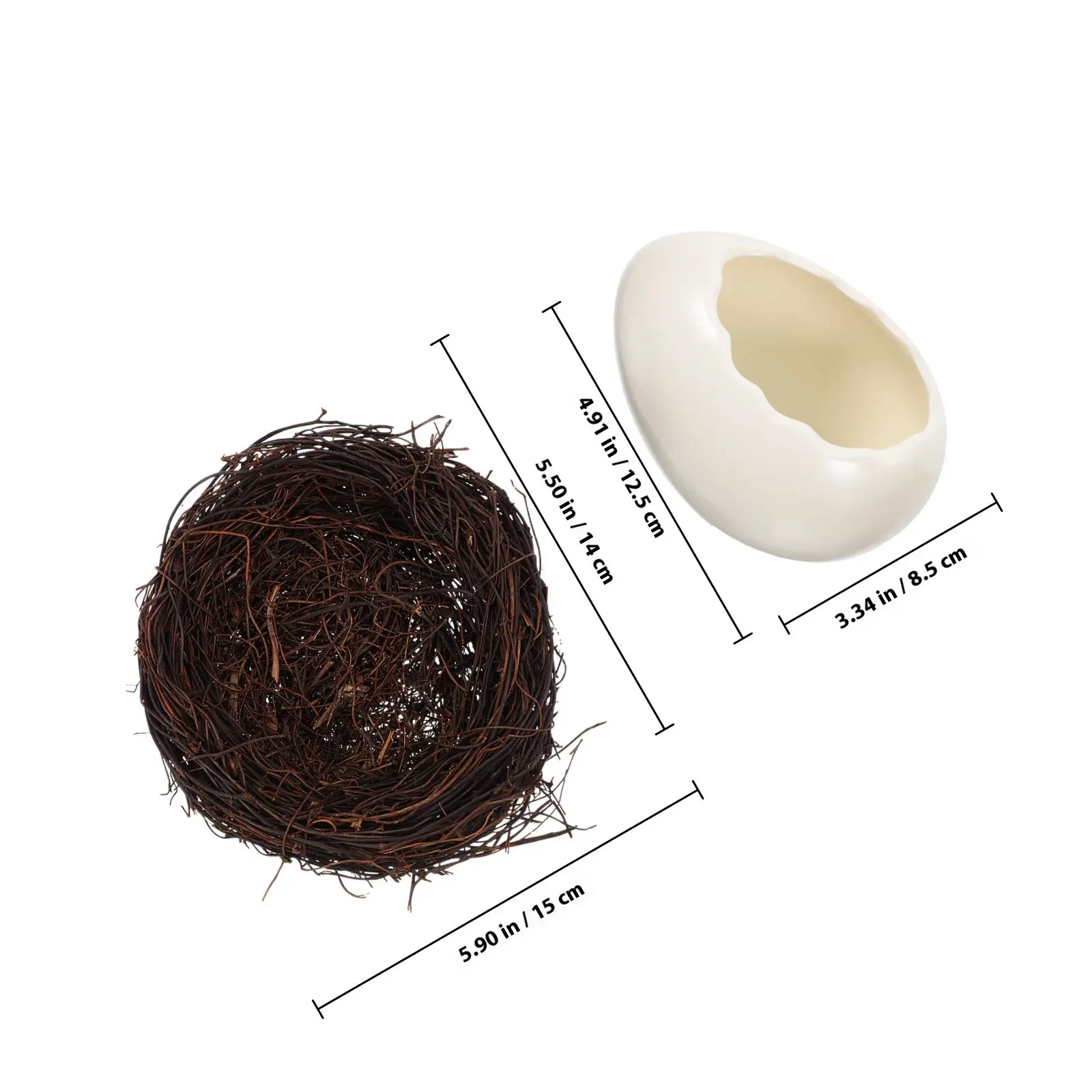 Eggshell Shaped Dessert Bowl Bird Nest Design Large Capacity Ceramic Food Serving Bowl Cold Drinks Barbecue Instant Noodles