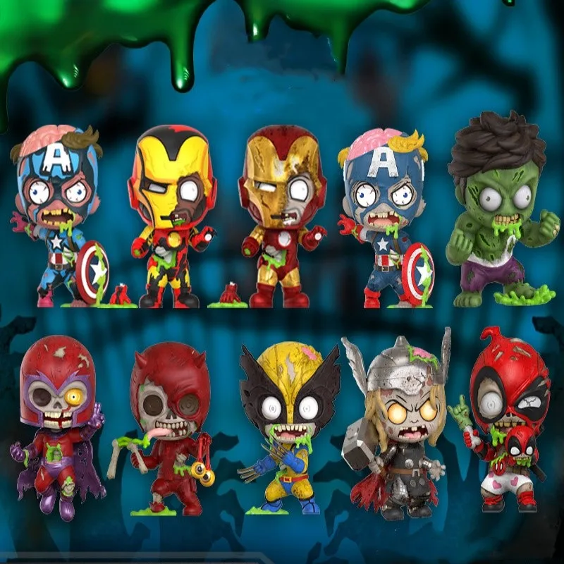

Оригинальные мини-фигурки Hottoys Zombie Cosbaby: Железный человек, Капитан Америка – коллекционные модели для фанатов и демонстрации.