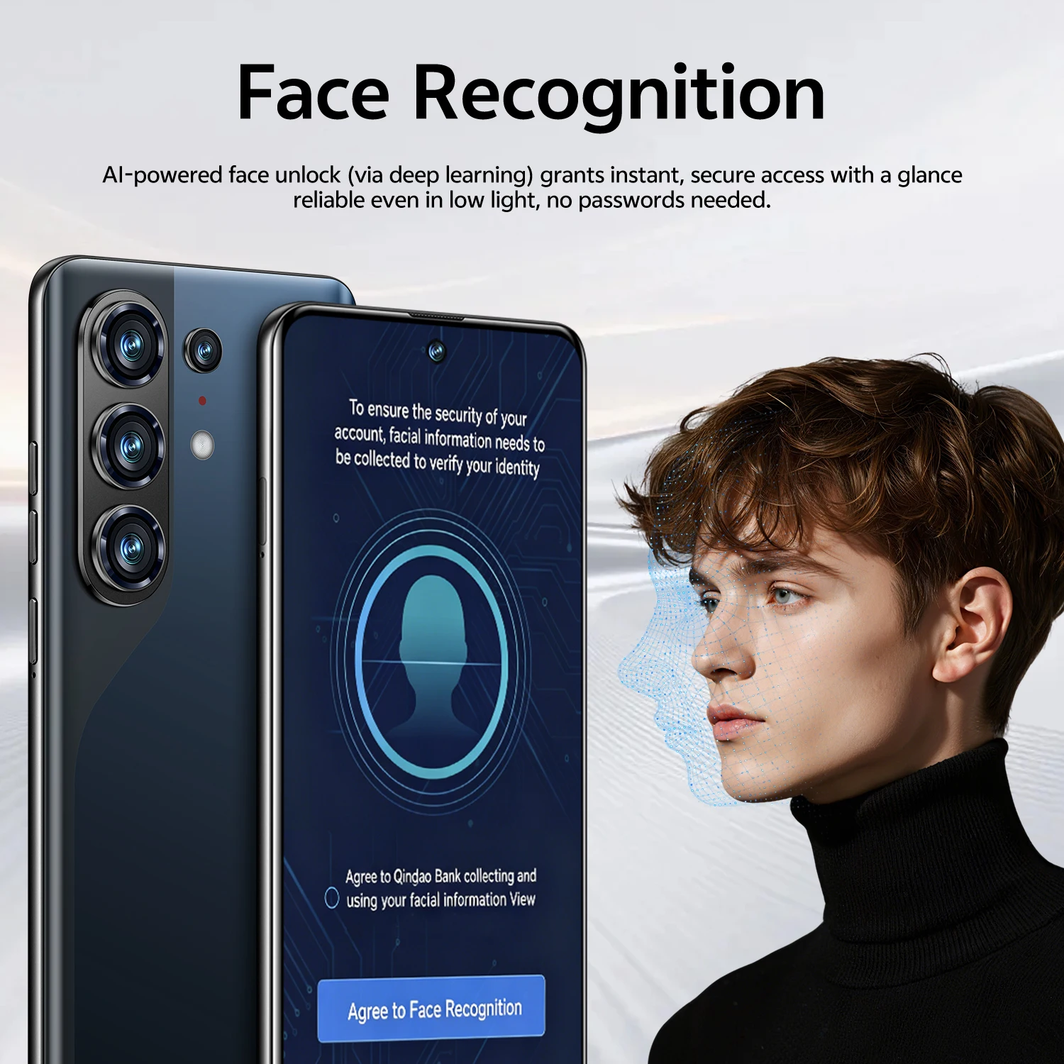 IVMI Global Camon50 Pro Smartphone 6.85inch Android 10 3GB RAM 16GB ROM Face ID 4G Network Google Play Store Mobile Phones