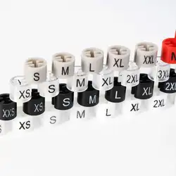 20 pezzi di pennarelli per grucce, dimensioni regolari, pantaloni stampati, appendiabiti per indumenti, dimensioni del tubo, clip a cubo, etichette in plastica