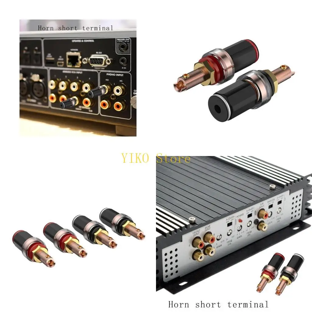 

K32C 4Pcs Speaker Terminals Binding Post for Banana Plug Connectors Terminals Socket