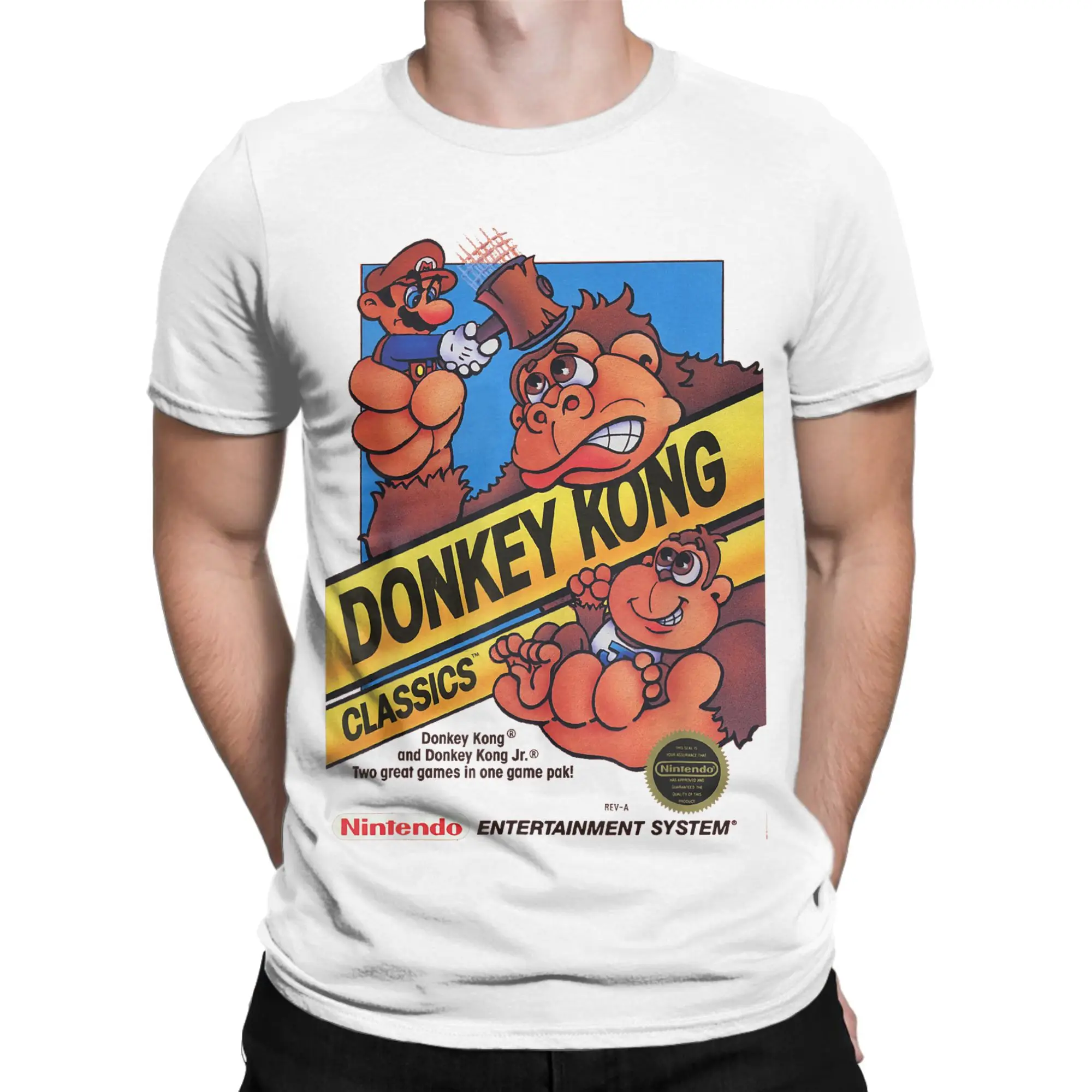 تي شيرت Donkey Kong Arcade Game 100 قطن تي شيرت عصري للرجال صيفي بتصميم رائع بأكمام قصيرة تي شيرت علوي