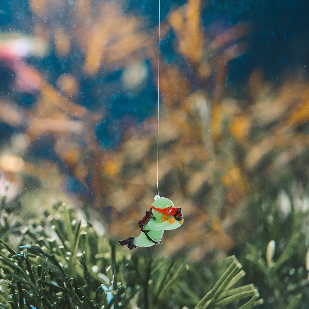 

2pcs Floating Fish Diver Ornament Aquarium Decoration Resin Pvc Safe Betta Tank Accessories Playful Goldfish Axolotl Tank Water