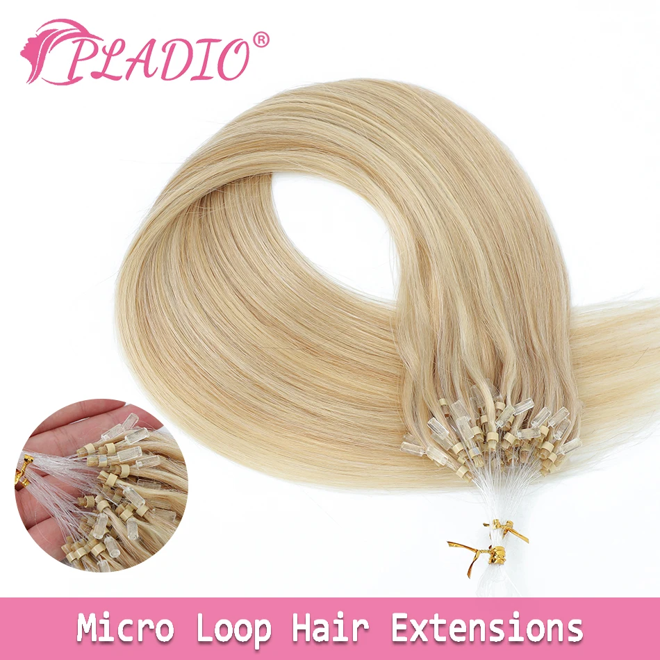 Micro Loop Human Hair Extensions Straight Cold Fusion Invisible Natural Hair Extension Fishing Line Micro Ring Hair Extensions