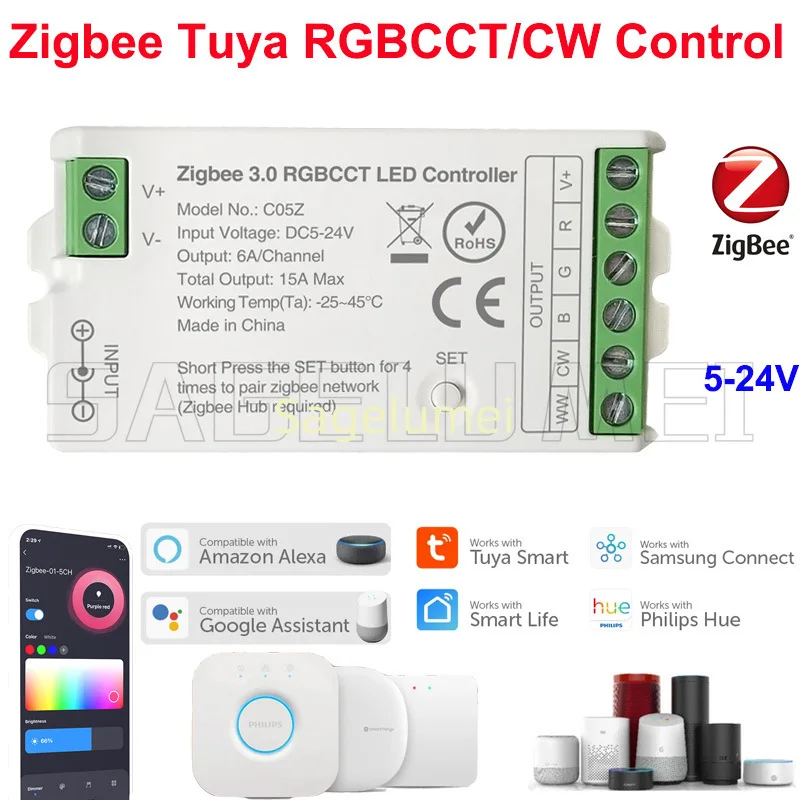 

Single Color Dimmer CCT RGB RGBW RGBCCT C01Z/C02Z/C03Z/C04Z/C05Z Zigbee 3.0 LED Controller 2.4G Tuya Gateway Smart Voice Control